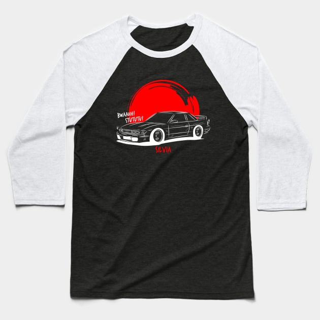 Draw Silvia S13 Baseball T-Shirt by GoldenTuners